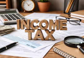 generate a realstick and write image INCOME TAX without human and content