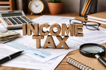 generate a realstick and write image INCOME TAX without human and content